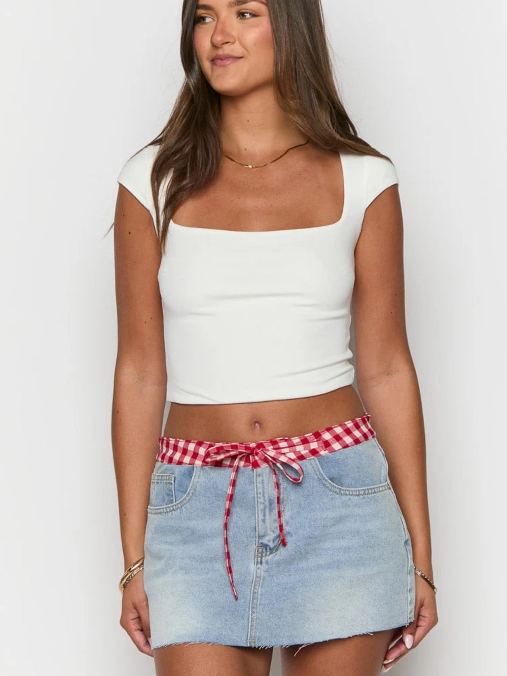 Beginning Boutique - Sadie Denim Low Rise Mini Skirt